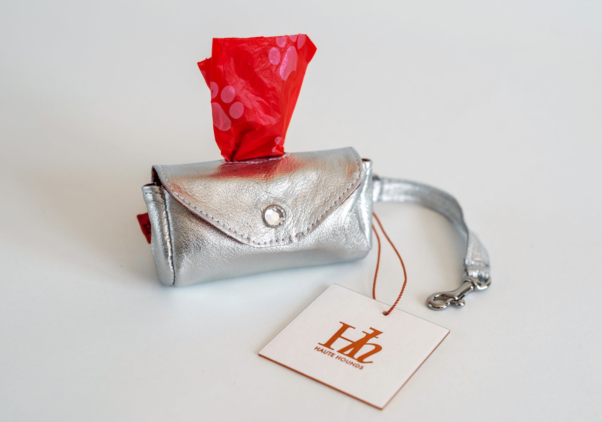 Silver Poop Bag Holder HauteHounds